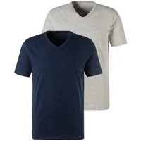 H.I.S Unterziehshirt (2-St) mit V-Ausschnitt und kleinem Logo, Unterhemd, T-Shirt