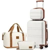 KONO Trolleyset Kombi-Set: Hartschalen-Koffer + Handgepäcktasche, (4 tlg)