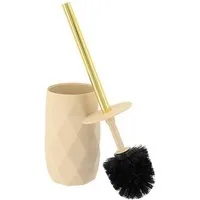 LikeKa Badaccessoire-Set Goldeffekt Seifenspender Toilettenbürste Seifenschale Kosmetikeimer