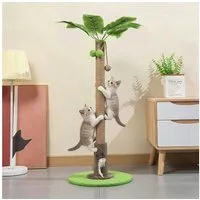 BlingBin Kratzbaum Kratzstamm für Katzen Kratzsäule aus Sisal Katze Kratz Spielzeug, stabiler Sisal Kratzsäule zum Kratzen Spielen mit Ball, 84 cm Hoch