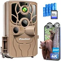 Usogood Wildkamera 4K 48MP Wildkamera mit Handyübertragung APP WLAN Bluetooth (Für Garten Haustierüberwachung, Spiele und Trail Outdoor -Sicherheit, AuBenbereich, AuBenbereich,Für Garten Haustierüberwachung, Spiele und Trail Outdoor -Sicherheit, 1-tl