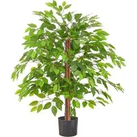 Kunstbaum Ficus benjamina, Creativ green, Höhe 100 cm, mit schönem Blattwerk