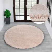 OTTO home Teppich Viva rund, rund, Höhe: 45 mm, Uni-Farben, einfarbig, besonders weich und kuschelig, Wohnzimmer