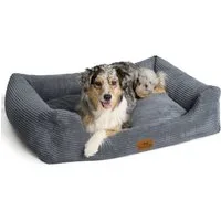 Freudentier Hundekorb Hundebett orthopädisch aus Cord, Hundebett große Hunde & kleine Hunde, Cord, Waschbar, Made in Europe, Herausnehmbares Liegekissen
