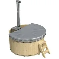 FinnTherm Badebottich PVC Abdeckung Zubehör für Badefass Bergen Ø 160 - Innenofen, in Grau