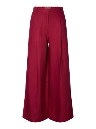 selected women - SLFLYRA HW WIDE LINEN BLEND PANT NOOS - Gr. - 38