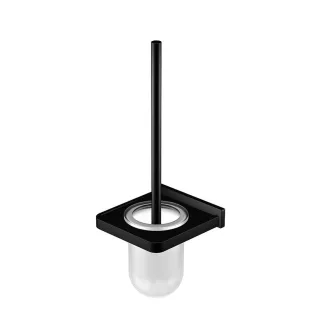 Steinberg Bürstengarnitur mit Glas satiniert, aus Messing, schwarz matt, 4502901S, 450.2901S 4502901S