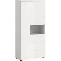 welltime Midischrank BIEL, Höhe 133 cm, 3 Türen, 1 offenes Fach (1-St) Türanschlag wechselbar, modernes Design, Badschrank, Unterschrank, Bad