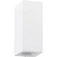 Lucande Außen-Wandleuchte Xava, Metall, Weiß IP65, 2 x 10 W LED