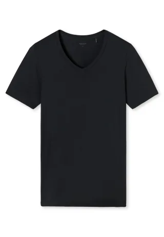 SCHIESSER - Shirt V-Ausschnitt schwarz - Gr. - 6