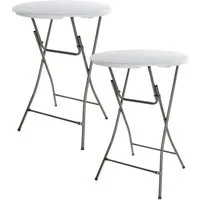 Koopman Stehtisch Bistrotisch Biertisch Ø 80 cm Rund klappbar 1/2/3 er Set (Set, 2-St., Packung), 2 Stk., Klappbar, Ø 80 cm, Rund, klappbar Kunststoff