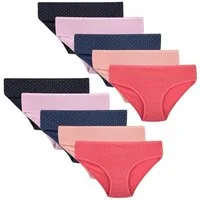 LOREZA Slip 10er Set Mädchen Slips - Punkte - Bunt (Spar-Packung, 10-St)