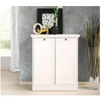 Finori Kommode Kommode Landwood in weiß mit 2 Türen Landhausstil 80 cm