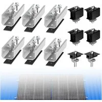 GLIESE Balkonkraftwerk Solarpanel Halterung Befestigungsschiene Trapezblech Flachdach Montage, (Set, Führungsschienen, Gummi-Abstandshalter, Druckklemmen), Korrosionsbeständig, Rostgeschützt