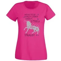 G-graphics T-Shirt Wenn Dich dein Leben nervt, streu Glitzer drauf! Slim-fit- Damen T-Shirt mit Statement / Spruch als Frontprint