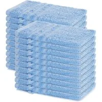 Lavea Waschhandschuh 20er Set Waschhandschuhe, 15 x 21 cm, Elena-Frottierserie, Waschlappen, (20-St), 500 g/m² Frottier, weich & saugstark, pflegeleicht