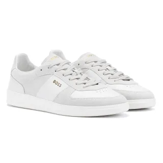 Boss Brandon Wildleder Herren Weiße Turnschuhe