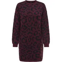ONLY Strickkleid ONLJADE PATTERN LS O-NECK DRESS RP KNT Kunstfaser, regular fit