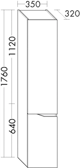 Burgbad Hochschr.Sinea 3.0 T. 1760x350x340 Graphit Softmatt, HSZW035RF6809 HSZW035RF6809