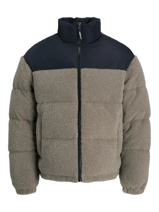 JACK&JONES - JCOFLARE TEDDY PUFFER JACKET Desert Taupe - Gr. - M