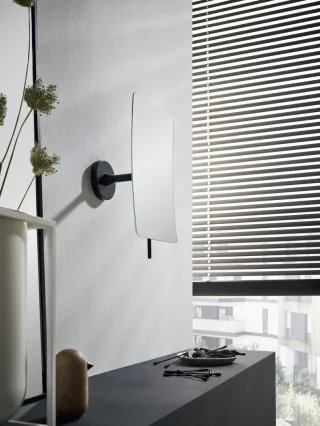 emco Kosmetikspiegel round mit emco glue system, 3-fach, eckig, 132x 208 mm, schwarz, 109413337 109413337