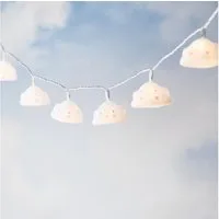 Lights4fun LED-Lichterkette 10er Wolken Lichterkette Kinderzimmer