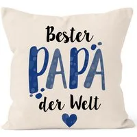 MoonWorks Dekokissen Kissen-Bezug Beste Mama/Bester Papa der Welt Herz Geschenk für Eltern