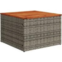 vidaXL Gartentisch Gartentisch Grau 55x55x37 cm Poly Rattan und nholz (1-St)
