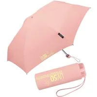 HAPPY RAIN Taschenregenschirm UV-Protect UV50 Ultra Mini Flat mit Sonnenschutz, winzig klein für unterwegs - schützt vor Sonne und Regen