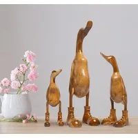 Rikmani Dekofigur Holzfigur Ente, Handgefertigte Dekoration aus Holz, Geschenk, Perfekt als Deko & Geschenk zu jedem Anlass