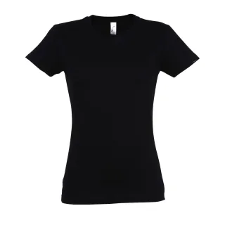 SOLS Womens/Ladies Imperial Heavy Short Sleeve T-Shirt (Deep Black)