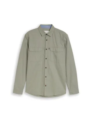 Tom Tailor - Regular Fit Cargo-Hemd greyish shadow olive - Gr. - L