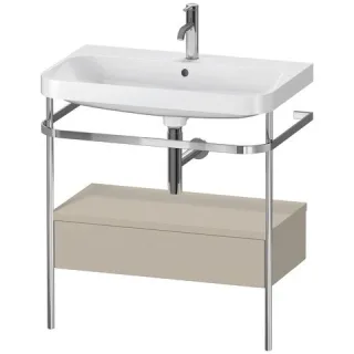 Duravit Happy D.2 Plus c-shaped Set mit Metallkonsole und Schubkasten Taupe Seidenmatt 775x490x850 m HP4842O6060