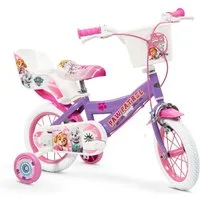 Toimsa Bikes Kinderfahrrad 12 Zoll Kinder Mädchen Fahrrad Mädchenfahrrad Rad Bike Paw Patrol LILA, 1 Gang, Puppensitz, Korb, Stützräder