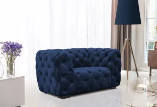 Sessel Designersessel NATALIE in Stoff Riviera Blau