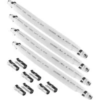 Poppstar SAT Fensterdurchführung SAT Kabel flach SAT-Kabel, (21.5 cm), 21,5cm Durchführung 2mm ultra-flach, Kupplungen 8x F-Stecker, weiß