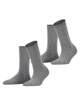 ESPRIT socks & tights - Esprit Fine Dot 2-Pack Damen light greymel. - Gr. - 40.5