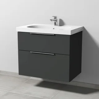 Sanipa 3way Waschtischunterbau zu Geberit Acanto Waschtisch mit 2 Auszügen, Graphit-Matt UP4171B