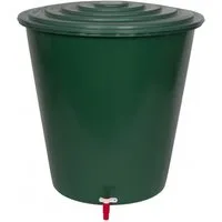 Regentonne Wassertonne 210 Liter mit Hahn, Maße: 76,5 x 76 cm, Farbe: Grün
