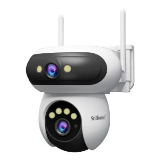 SriHome SH062 8MP Dual Lens Outdoor Security Camera PTZ Wireless AI Human Motion Auto Tracking Full Color Night Vision T