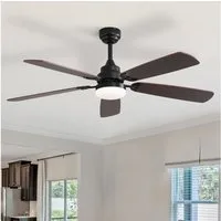Sofucor Deckenventilator mit Licht und Fernbedienung, DC, 132 cm, 5 doppelfarbige Flügel