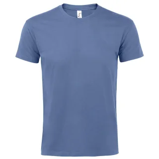 SOLS Herren Imperial Heavyweight Kurzarm T-Shirt (Blau)