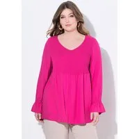 MIAMODA Spitzenbluse Bluse A-Linie elastisch gesmokte Büste