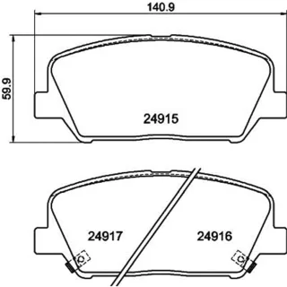 Hella Bremsbel?ge vorne Hyundai Kia 8DB355020-591