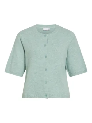 VILA - VILIGA 2/4 O-NECK KNIT CARDIGAN - NOOS Blue Surf - Gr. - M