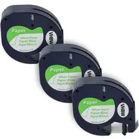 vhbw Beschriftungsband passend für Dymo LetraTag Plus LT-100T, XM, 2000, LT-100H, Hochwertige Patronen für Ihren Etikettendrucker, Ihr