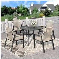 PHI VILLA Garten-Essgruppe, (Gartenmöbel Set Outdoor Balkon Esstisch)