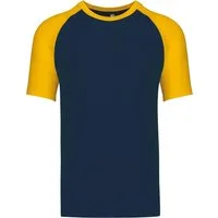 Kariban Rundhalsshirt Herren Baseball-Shirt, zweifarbig