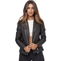Tazzio Lederjacke F506 Biker Look mit coolen Zipper-Details & Reverskragen