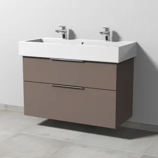 Sanipa 3way Waschtischunterbau zu Duravit Vero Waschtisch mit 2 Auszügen, Taupe-Matt UP7191T